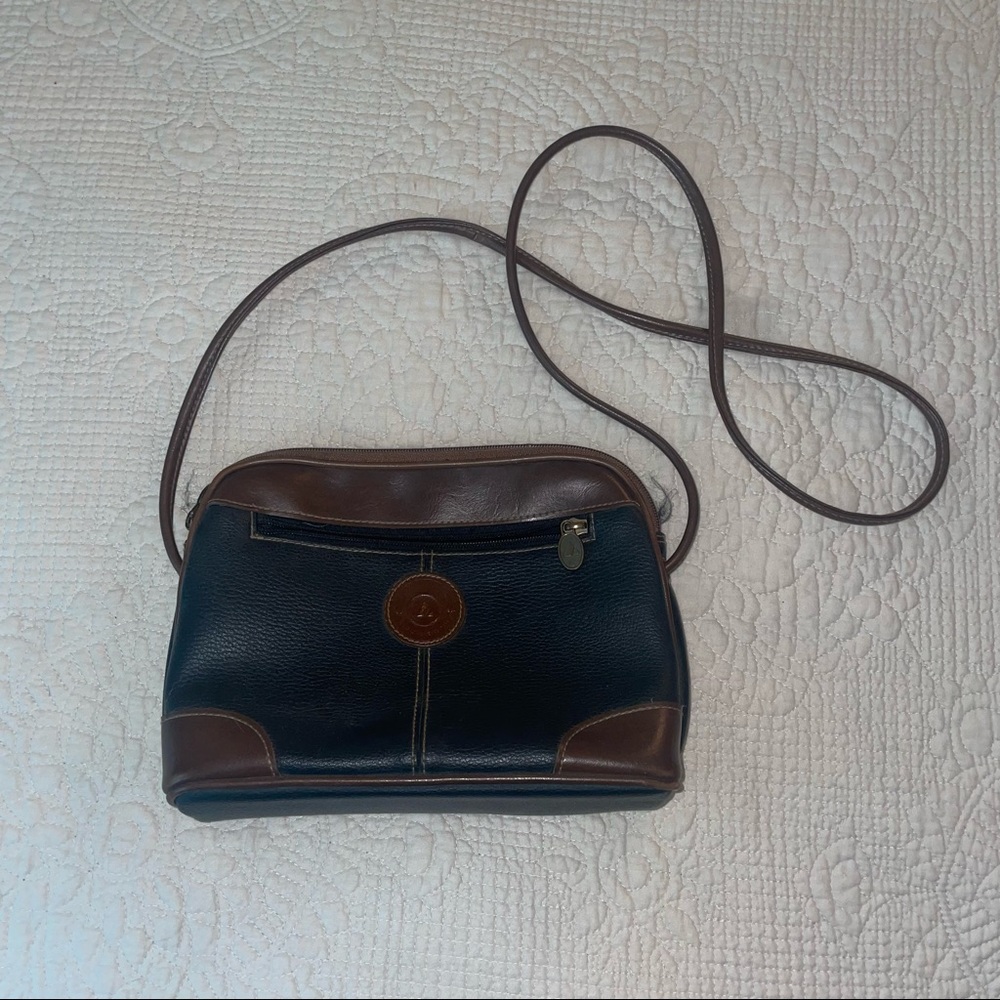 Liz Claiborne Brown and Blue Leather Purse